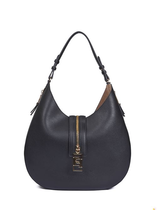 ELISABETTA FRANCHI LARGE HOBO BAG IN LEATHER EFFECT MATERIAL WITH ZIP. ELISABETTA FRANCHI | BS75A47E2110